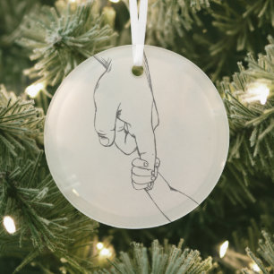 Ornement En Verre Father And Child Baby Christmas Glass Ornament