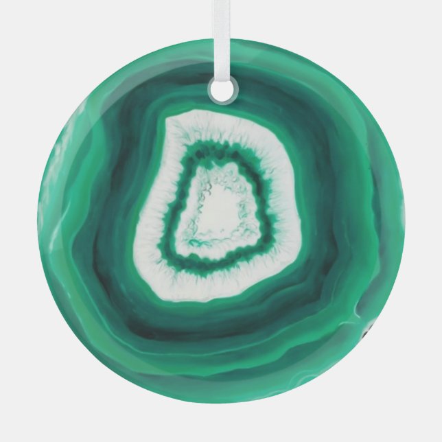 Ornement En Verre Faux Green Agate Glass Oraments (Recto)