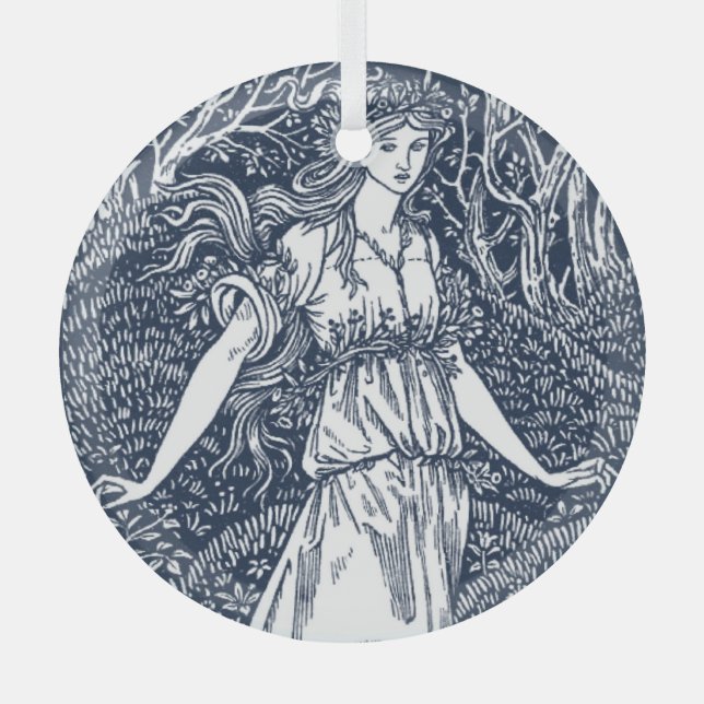Ornement En Verre Femme de la forêt enchantée dans le style de Willi (Recto)