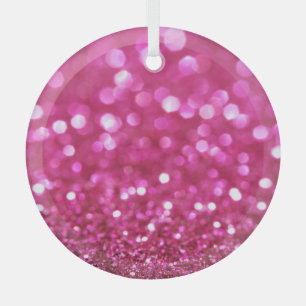 Ornement En Verre Festive Rose foncé : Élégant Abstrait.