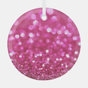 Ornement En Verre Festive Rose foncé : Élégant Abstrait.
