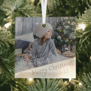 Ornement En Verre Festive Stars Christmas Family Keepsake Photo