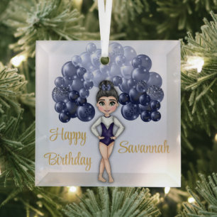 Ornement En Verre Fête d'anniversaire de gymnastique avec arche de b