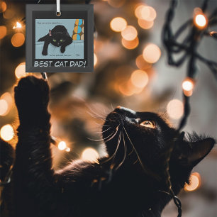 Ornement En Verre Fête des pères de chat noir