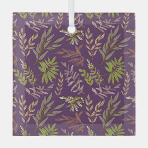 Ornement En Verre Feuilles botaniques : un dos violet époustouflant