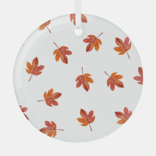Ornement En Verre Feuilles d'automne aquarelle main tirée