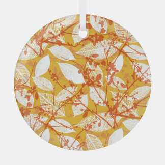 Ornement En Verre Feuilles d'automne : Golden Vintage Repeat