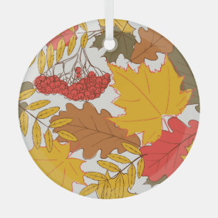 Ornement En Verre Feuilles d'automne, simple motif transparent
