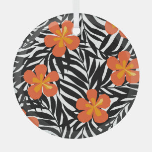 Ornement En Verre Feuilles de palmiers tropicaux, application vintag