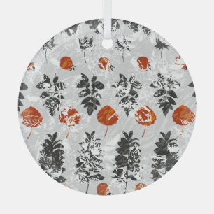 Ornement En Verre Feuilles d'empreinte : motif symétrique sans coutu