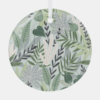 Ornement En Verre Feuilles tropicaux : impression Vintage à main.