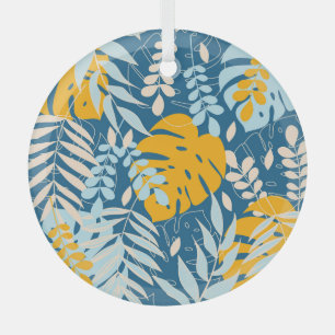 Ornement En Verre Feuilles tropicaux : Jungle Abstraite