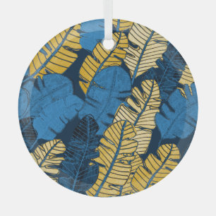 Ornement En Verre Feuilles tropicaux tirés à la main : sans couture