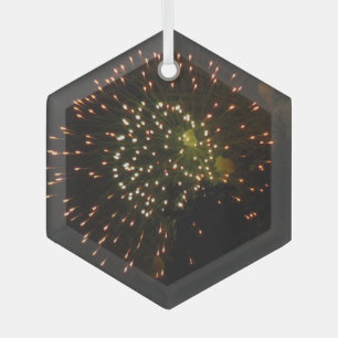Ornement En Verre Feux d'artifice 4 hexagone en verre