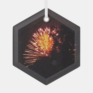 Ornement En Verre Feux d'artifice 8 hexagone en verre