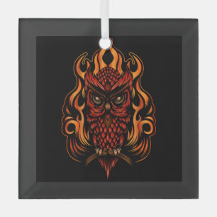 Ornement En Verre Fire owl