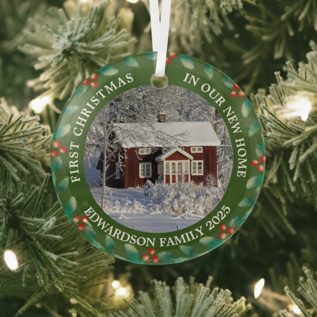 Ornement En Verre First Christmas in our new Home house photo (Insitu)