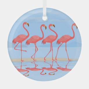 Ornement En Verre Flamant rose Beach Design Vintage été