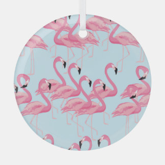 Ornement En Verre Flamant rose : Tropical Vintage Print