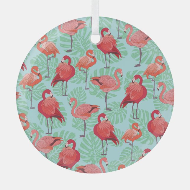 Ornement En Verre Flamants roses roses : Exotic Seamless Motif. (Recto)