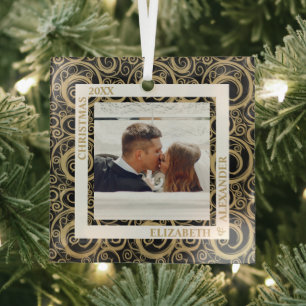 Ornement En Verre Flèches d'or photo noir