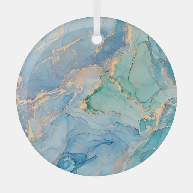 Ornement En Verre Flèches métalliques : Art Abstrait des fluides (Recto)