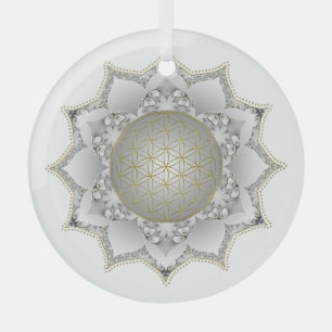 Ornement En Verre Fleur De Vie - Blossoms Mandala 1