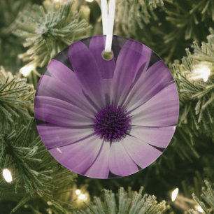 Ornement En Verre Fleur marguerite violette