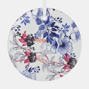 Ornement En Verre Fleurs à main : Aquarelle colorée