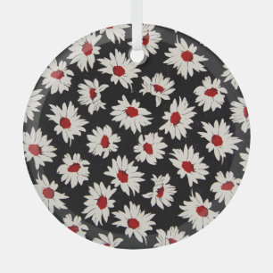 Ornement En Verre Fleurs Abstraites, motif d'aquarelle d'art.