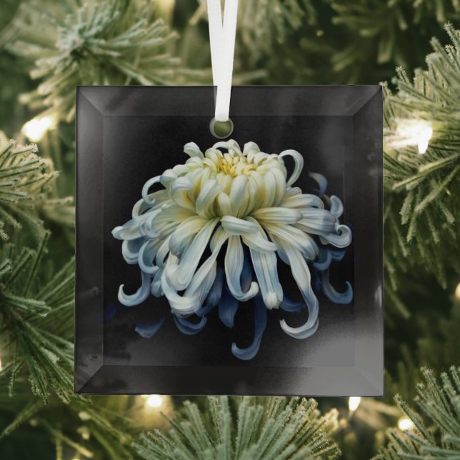 Ornement En Verre Fleurs | Chrysanthème blanc (Insitu)