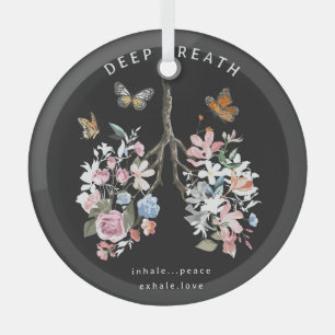 Ornement En Verre Fleurs colorées, papillons, illustration des poumo