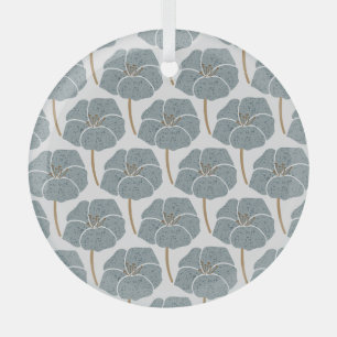 Ornement En Verre Fleurs de Géranium Bleu Motif romantique.