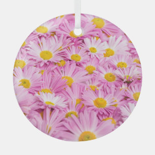 Ornement En Verre Fleurs Jaunes Roses Arrière - plan sans couture