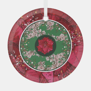 Ornement En Verre Fleurs pour Noël