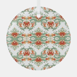 Ornement En Verre Fleurs rouges style chinois