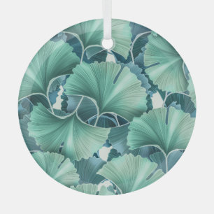 Ornement En Verre Fleurs tropicales, feuilles, arrière - plan sans s