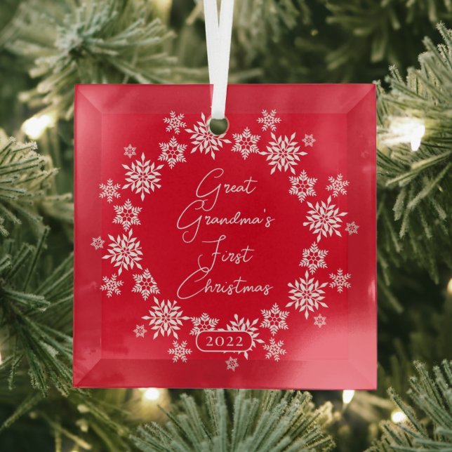 Ornement En Verre Flocon de neige Noël de la Grande grand-grand-mère (Insitu)