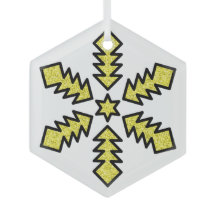 Flocon de neige pailleté - Étoile jaune