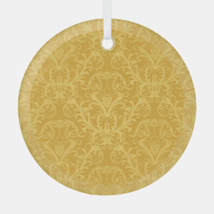 Ornement En Verre Floral d'or de luxe : papier peint transparent