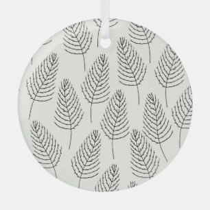 Ornement En Verre Floral naturel : Vintage blanc Abstrait