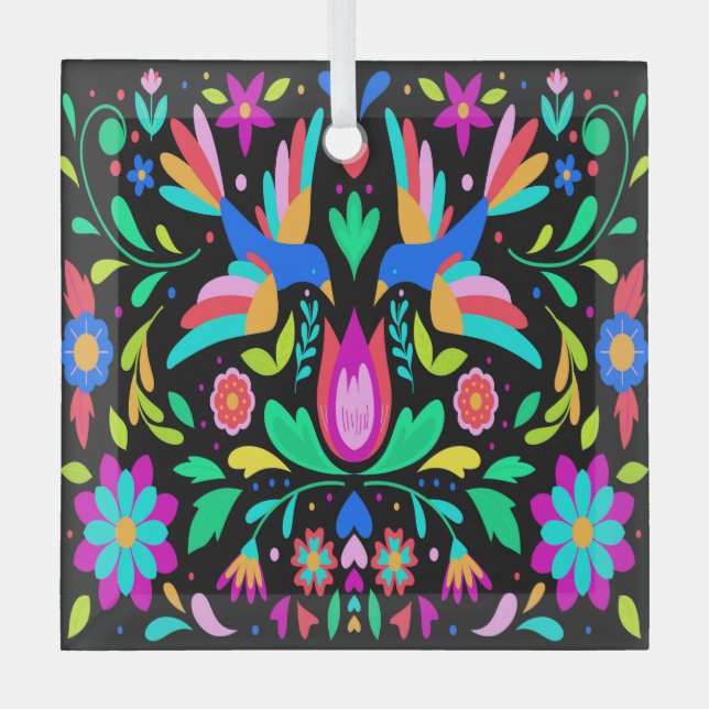 Ornement En Verre Floral vibrant (Recto)