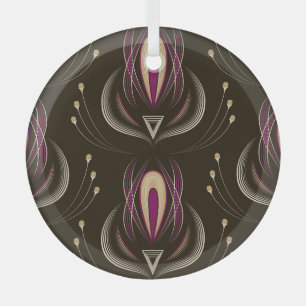 Ornement En Verre Floral Wave Vintage Arrière - plan élégant
