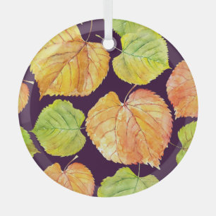 Ornement En Verre Floraux d'aquarelle d'automne, motif sans soudure.