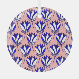 Ornement En Verre Flore symétrique : Motif Vintage coloré