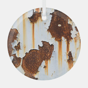 Ornement En Verre Flux de rouille blanche corrompu