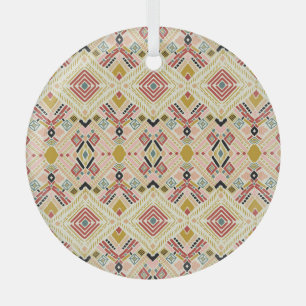 Ornement En Verre folklore géométrique d'Ikat, motif damassé orienta