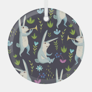 Ornement En Verre Forêt enchantée : Motif sans couture inspiré de la