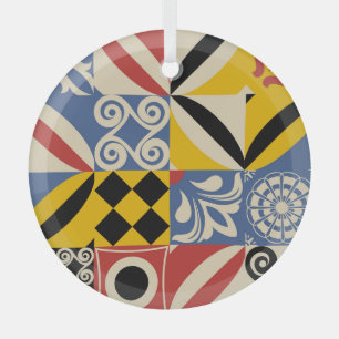 Ornement En Verre Formes géométriques rétro : azulejos.