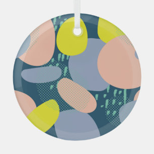 Ornement En Verre Formes géométriques : style coloré Memphis